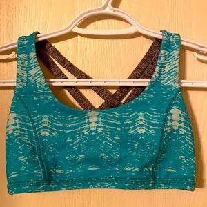 Ivivva Teal and Grey Reversible Sports Bra